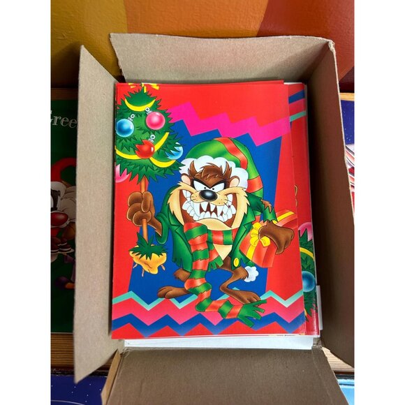 Cleo 1996 vintage paper Christmas greetings cards looney tunes - Picture 4 of 8